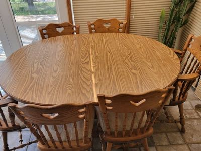 oak table with chairs