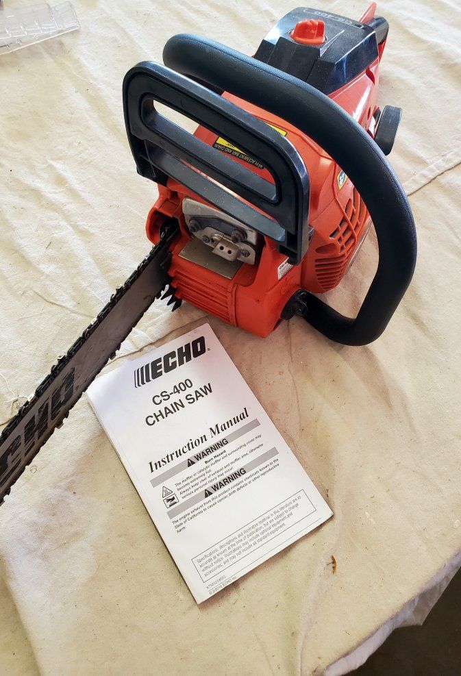 ECHO CS-400 Gas Chainsaw with Instruction Manual - Powerful Tree Trimming Tool