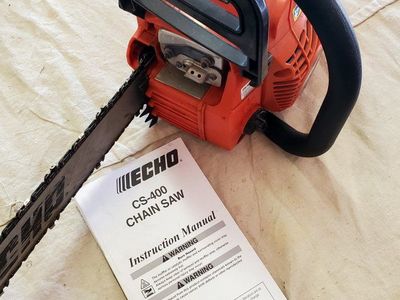 ECHO CS-400 Gas Chainsaw with Instruction Manual - Powerful Tree Trimming Tool