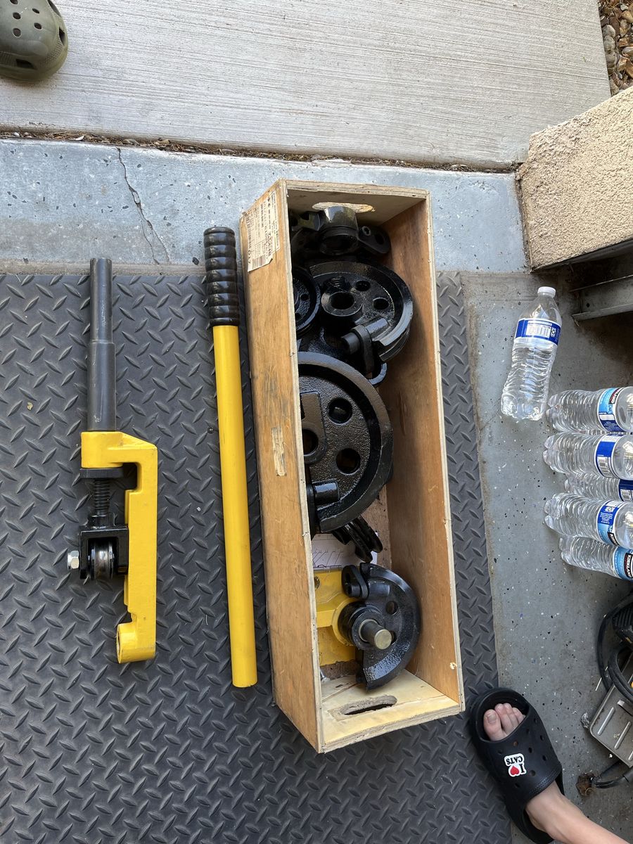 Industrial Pipe Bender Kit with Dies and Handle - Used Good Condition