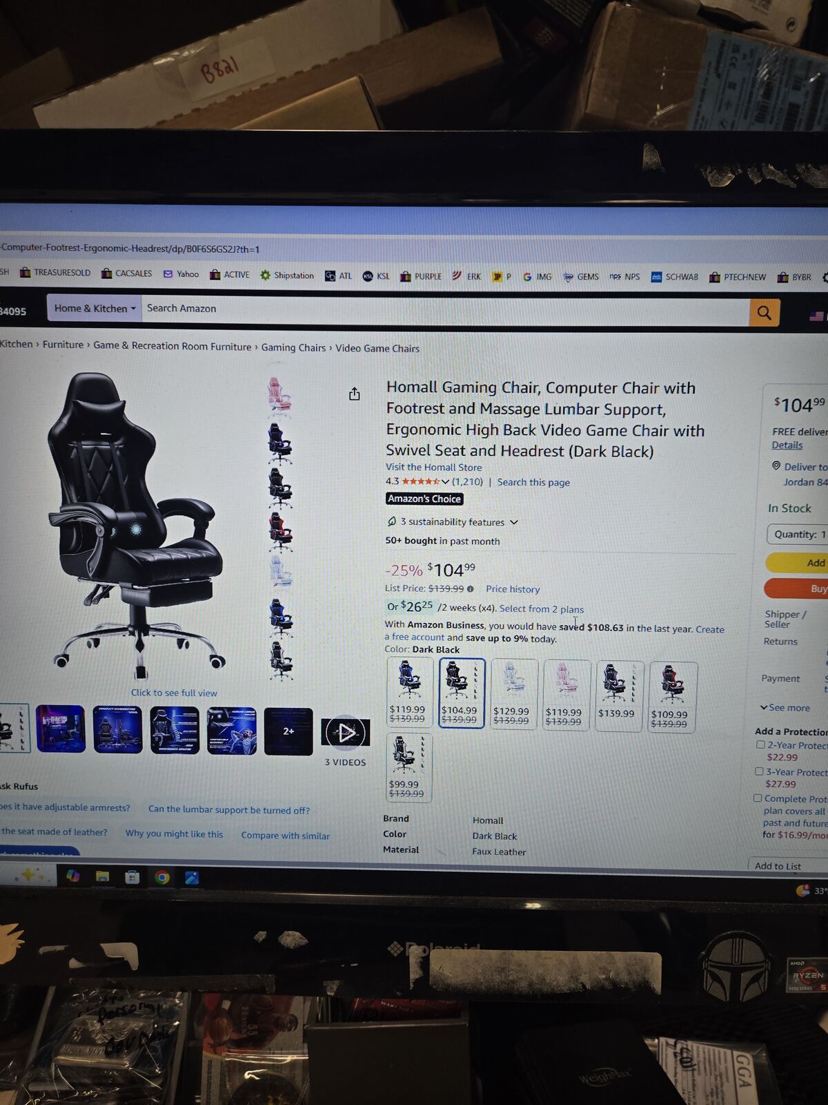 NEW IN BOX BLACK GAMING CHAIR