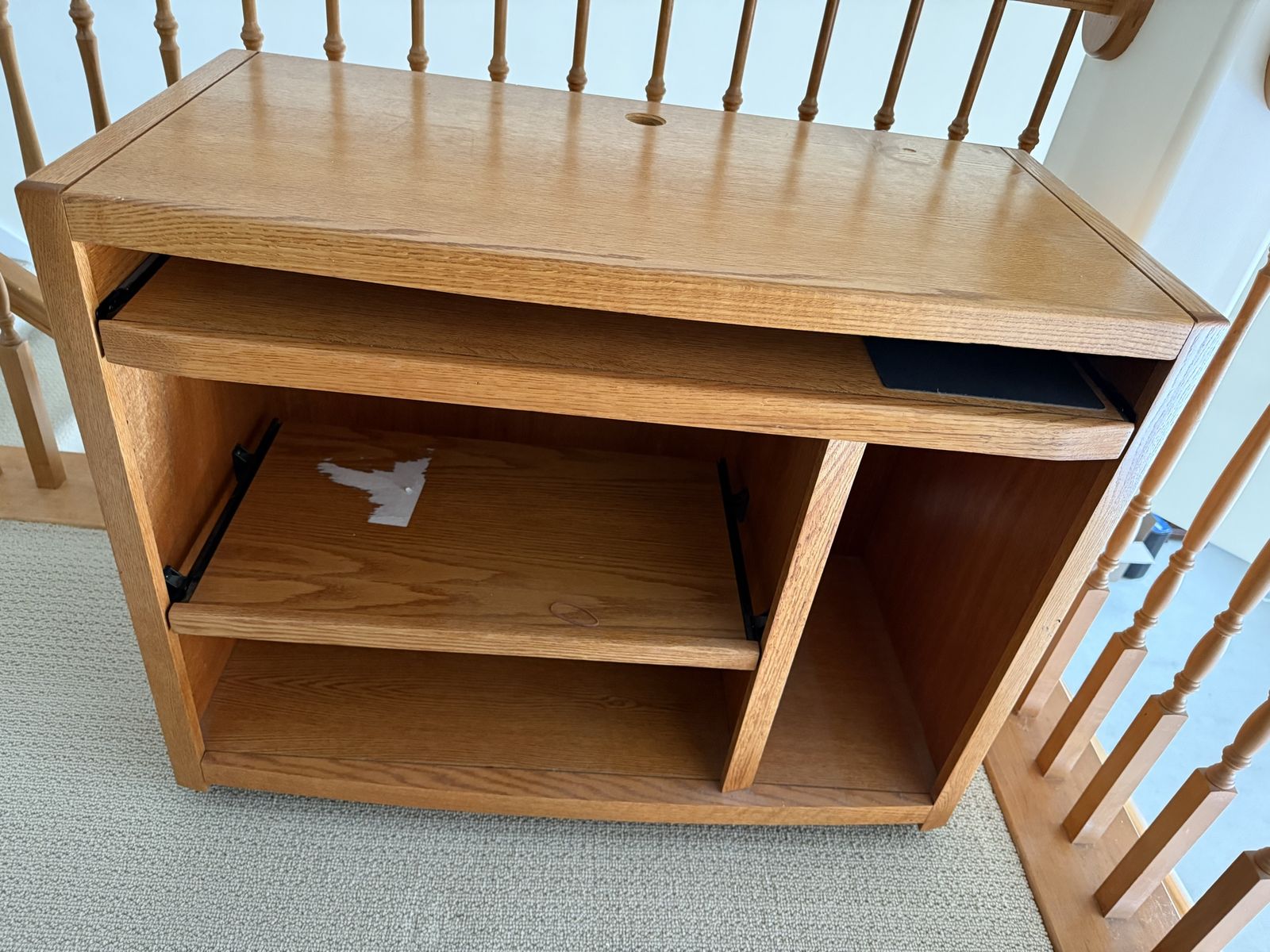 Wooden Computer Desk Cabinet with Pull-out Keyboard Tray