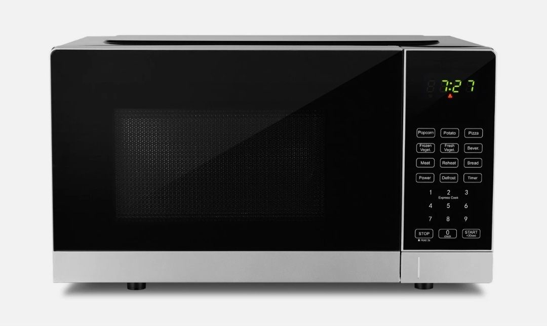 AMZCHEF 0.7Cu Ft Counter Microwave Oven 700W, 9 Auto Menus, Child Lock, LED Light