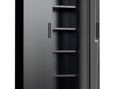 Black Metal Storage Cabinet, 72" Locking Steel Cabinets with 2 Door and 4 Adjustable Shelves, Tall Metal Cabinet for Home Office