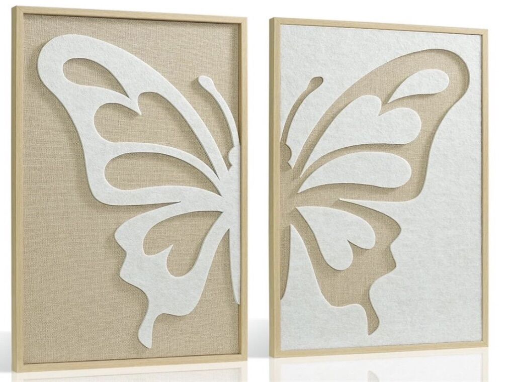 Butterfly Framed Wall Deco - New In Box
