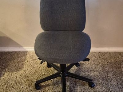 Used Gray Office Chair with Adjustable Swivel and Casters