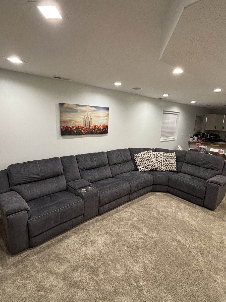 Large Blue Sectional Couch