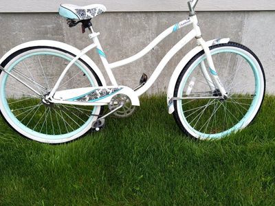 White and Blue Trim Retro Women's Bike