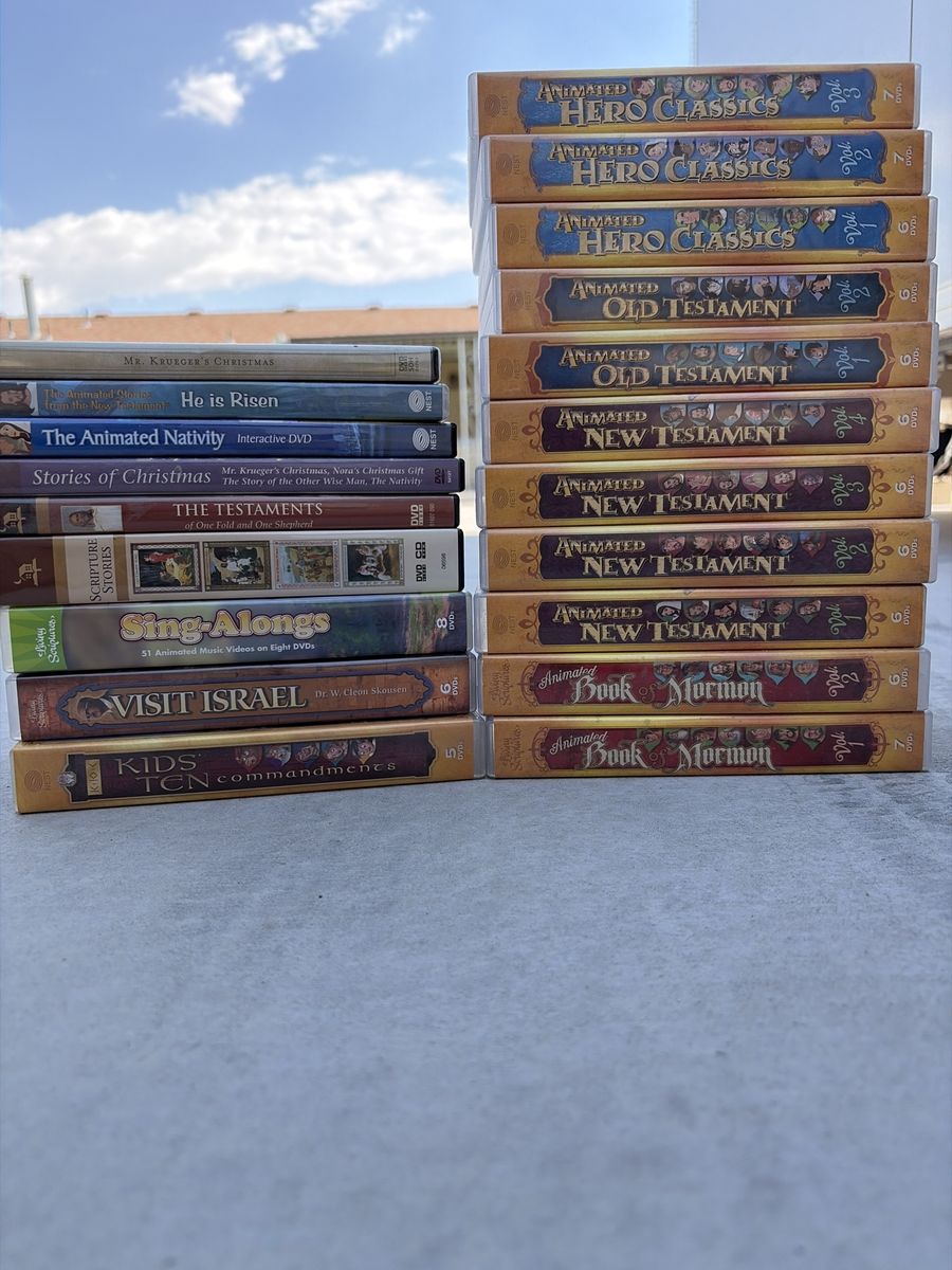 Nest Entertainment Animated Bible Stories DVD Lot: Hero Classics, Old & New Testament, Book of Mormon