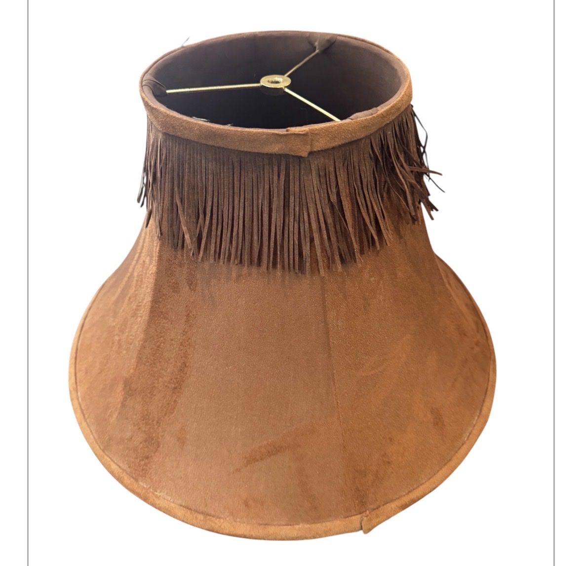Western-style lampshade brown faux suede
