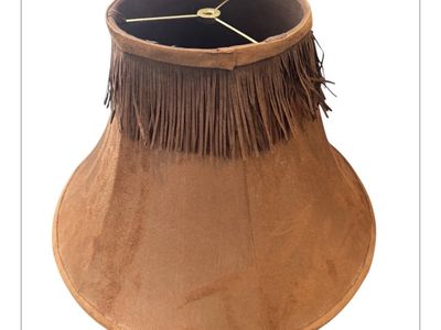 Western-style lampshade brown faux suede