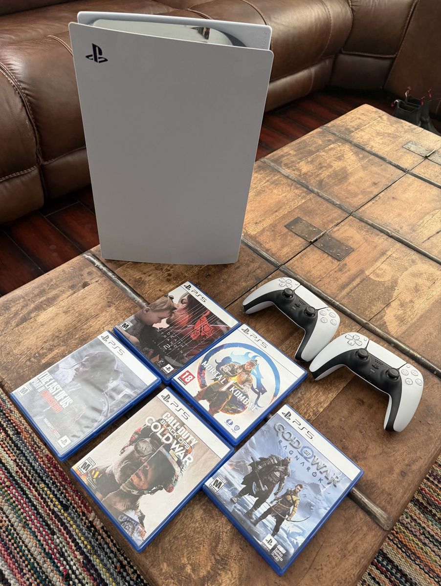 Sony PlayStation 5 Console Bundle with 2 Controllers & 5 Games - PS5 Disc Version