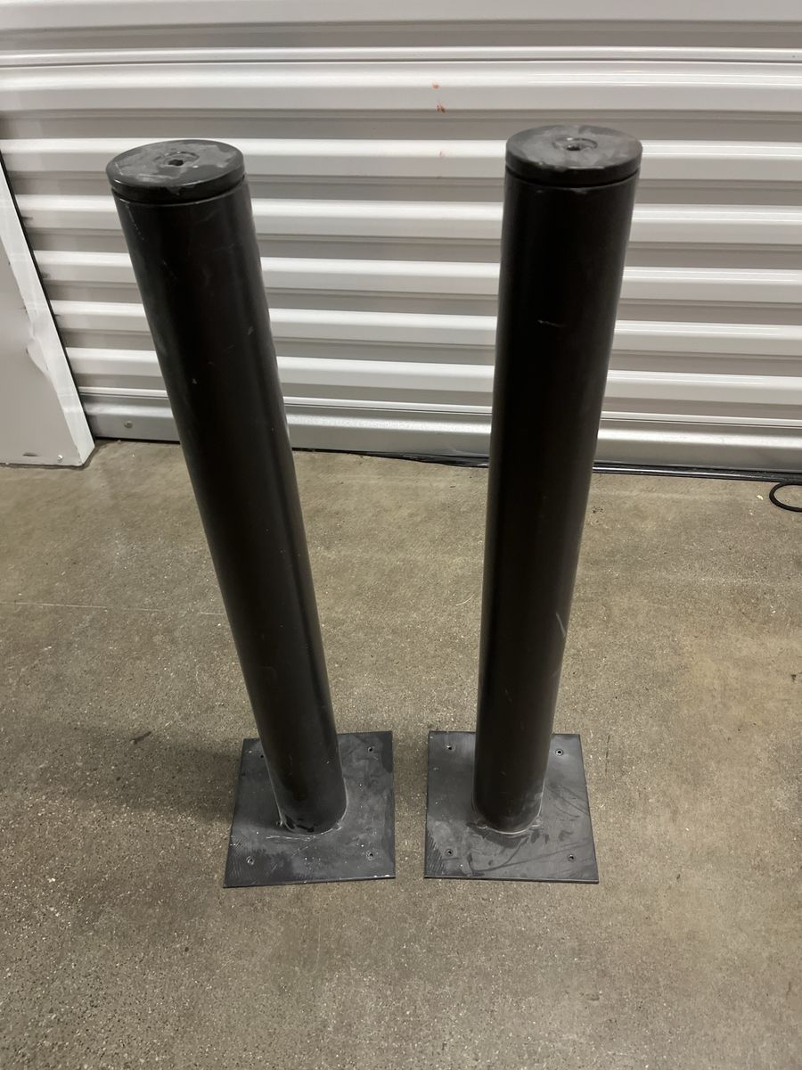 Pair of Black Exercise Poles with Square Bases - 27” Tall Fitness Equipment