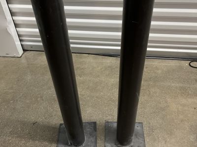 Pair of Black Exercise Poles with Square Bases - 27” Tall Fitness Equipment