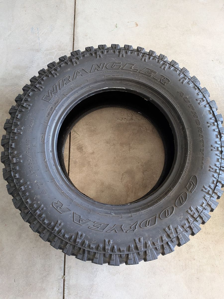 (2) LT265/70R17 Goodyear Wrangler Authority AT