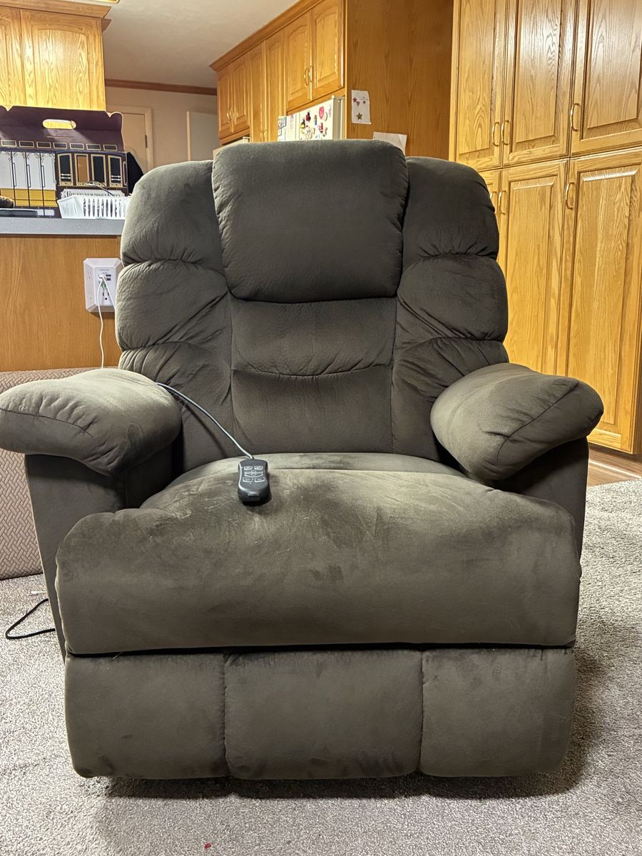 Brown Microfiber Power Lift Recliner Chair with Remote Control