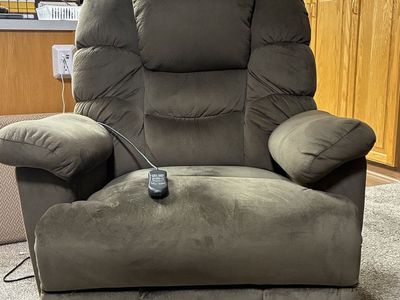 Brown Microfiber Power Lift Recliner Chair with Remote Control