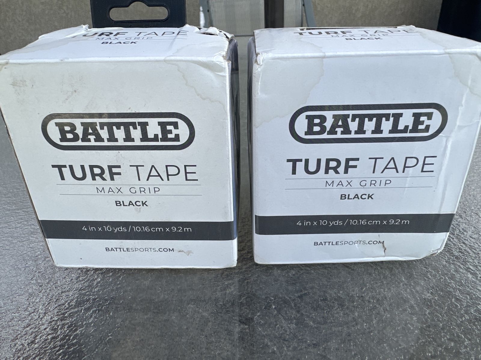 Battle Sports Max Grip Black Turf Tape - 4 in x 10 yds (2-Pack) for Enhanced Performance