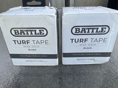 Battle Sports Max Grip Black Turf Tape - 4 in x 10 yds (2-Pack) for Enhanced Performance