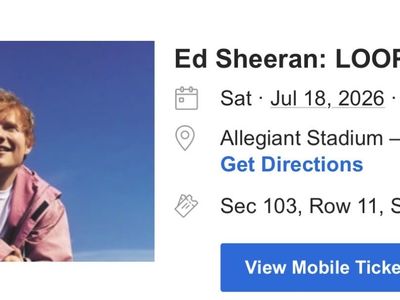5 Ed Sheeran: LOOP Tour Tickets - July 18, 2026, Allegiant Stadium Las Vegas, Sec 103 Row 11