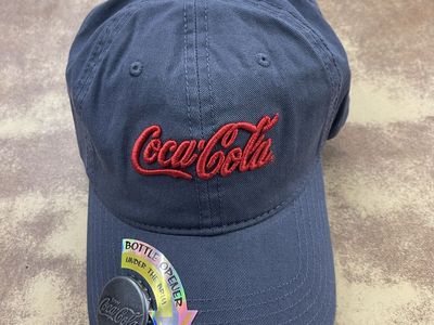 Coca-Cola Gray Baseball Cap Hat with Built-in Bottle Opener - Adjustable, New with Tags
