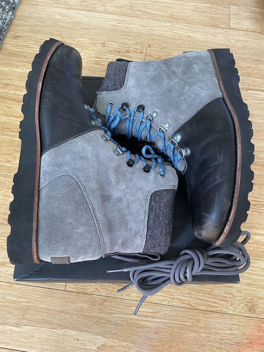 UGG Halfdan Men's Leather Suede Hiking Boots Black/Grey Size 11