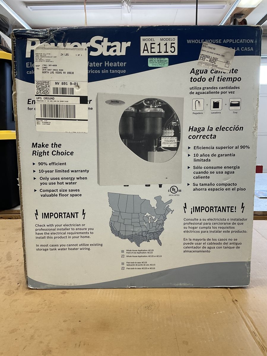 Tankless water heater  NEW