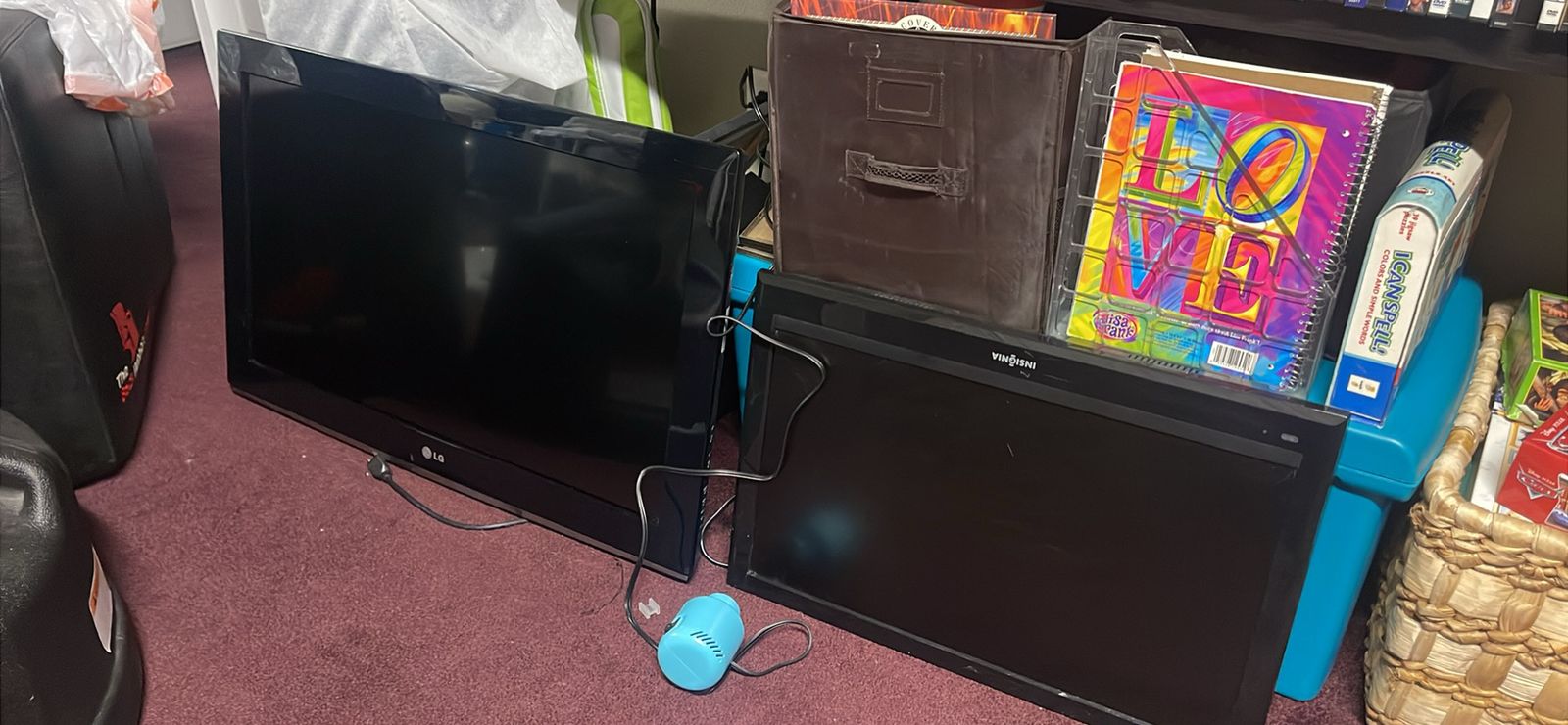 LG & Insignia TV Bundle - Black Flat Screen Televisions, UsedGood Condition