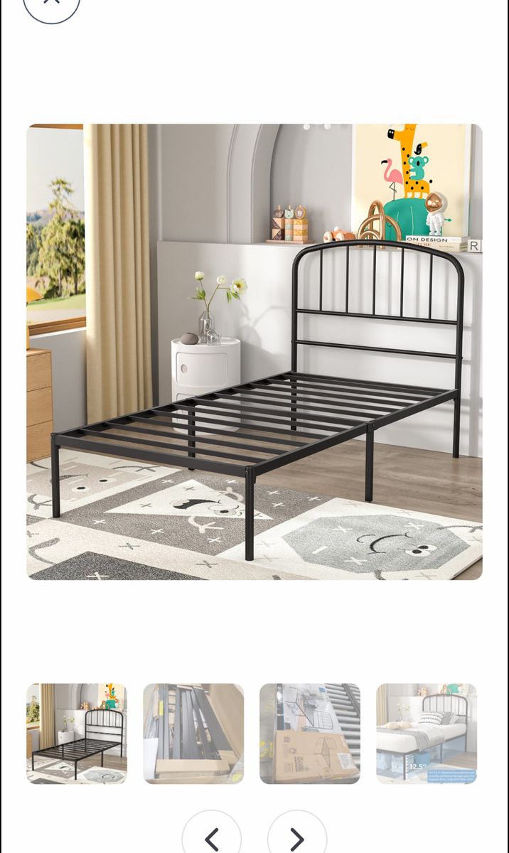Mainstays twin size metal frame w/haedboard
