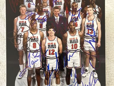 1992 USA Olympic Men’s Basketball Team Autograph 8x10 Hand Signed by 12 plus Coach Chuck Dailey W/COA