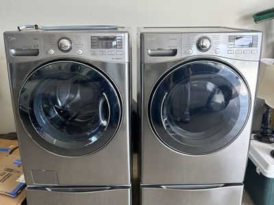 LG WM8000HVA Front Load Washer & DLEX8000V Electric Dryer Set - Graphite Steel