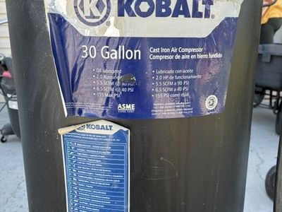 Air Compressor- Kobalt 30-Gallon Vertical - 2 HP, Oiled, 175 PSI