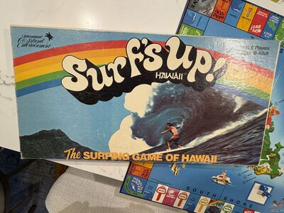 Vintage Surfs Up board game. Classic surfing game of Hawaii lots of fun