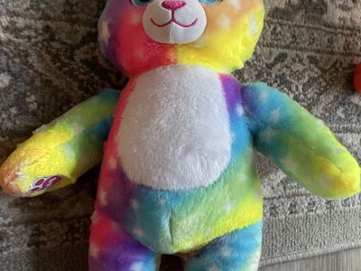 BABW Build a Bear Rainbow W/ Stars Kittycorn 16” Stuffed Plush - Cat Unicorn
