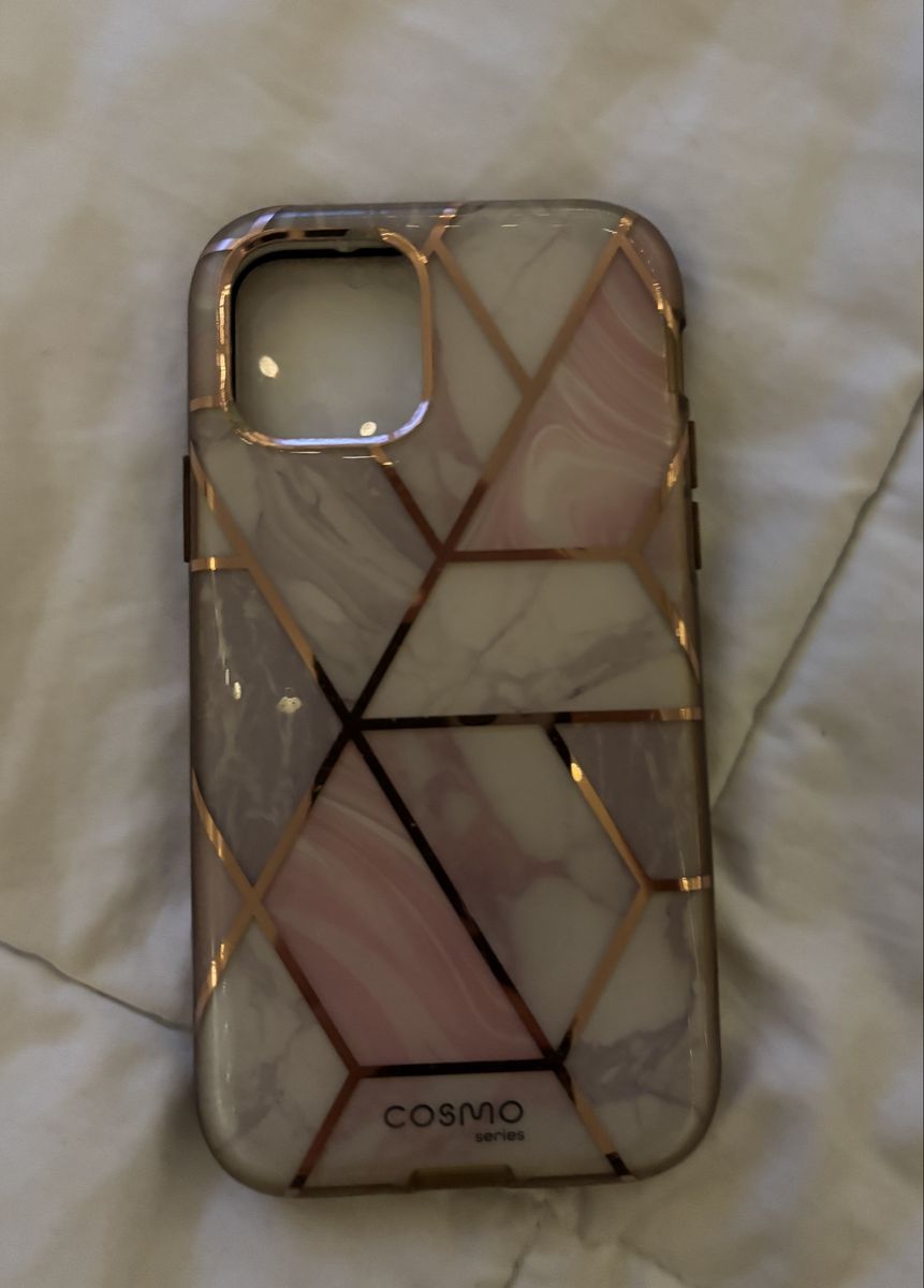 COSMO Series Marble Design Phone Case, Rose Gold Geometric Pattern