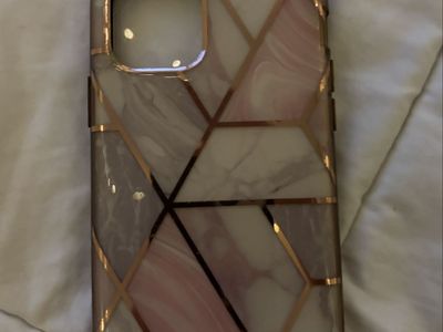 COSMO Series Marble Design Phone Case, Rose Gold Geometric Pattern