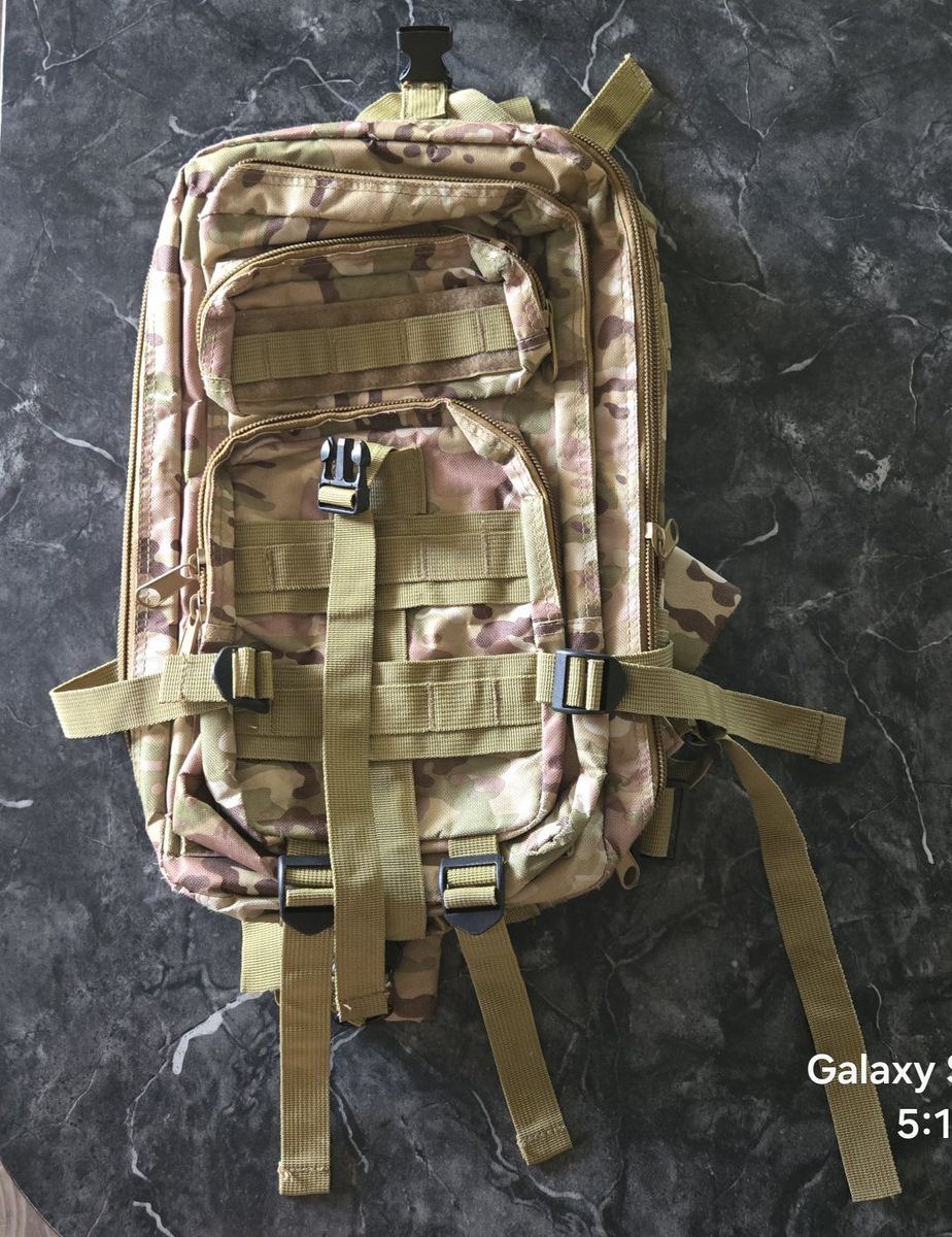 Camo Tactical Assault Pack Backpack Outdoor Military Hiking Camping MOLLE Bag