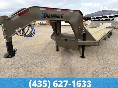 8.5x35 Diamond C FMAX-HDT 212 Gooseneck Hydraulic Dovetail Equipment Trailer - 25.9K GVWR - Hydraulic Jack(s)