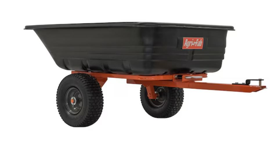 Agri-Fab 45-0552 12-cu ft Polyurethane Dump Cart, 700-lb Capacity, Black/Orange
