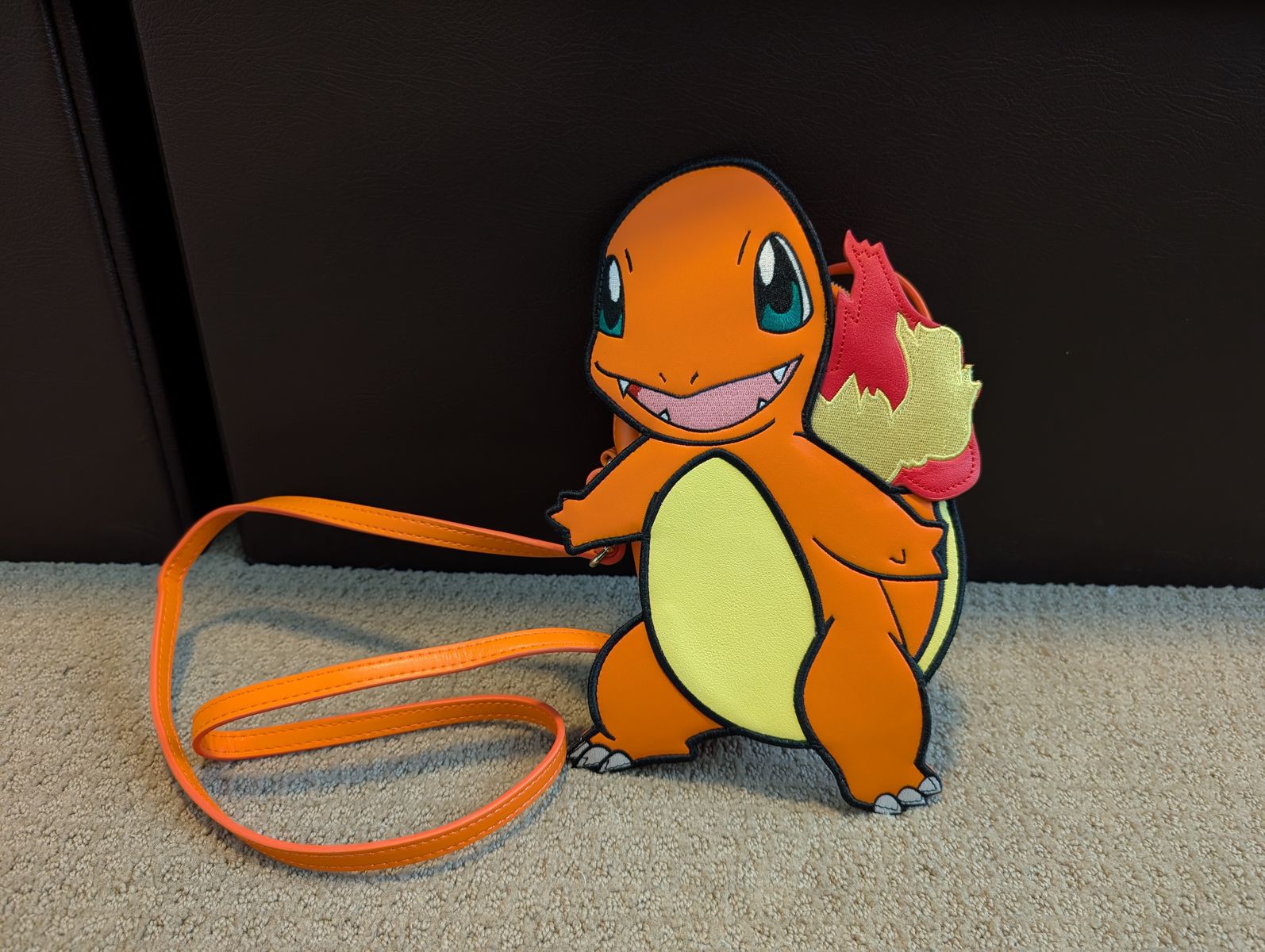 Charmander Pokemon Character Crossbody Bag Orange Faux Leather