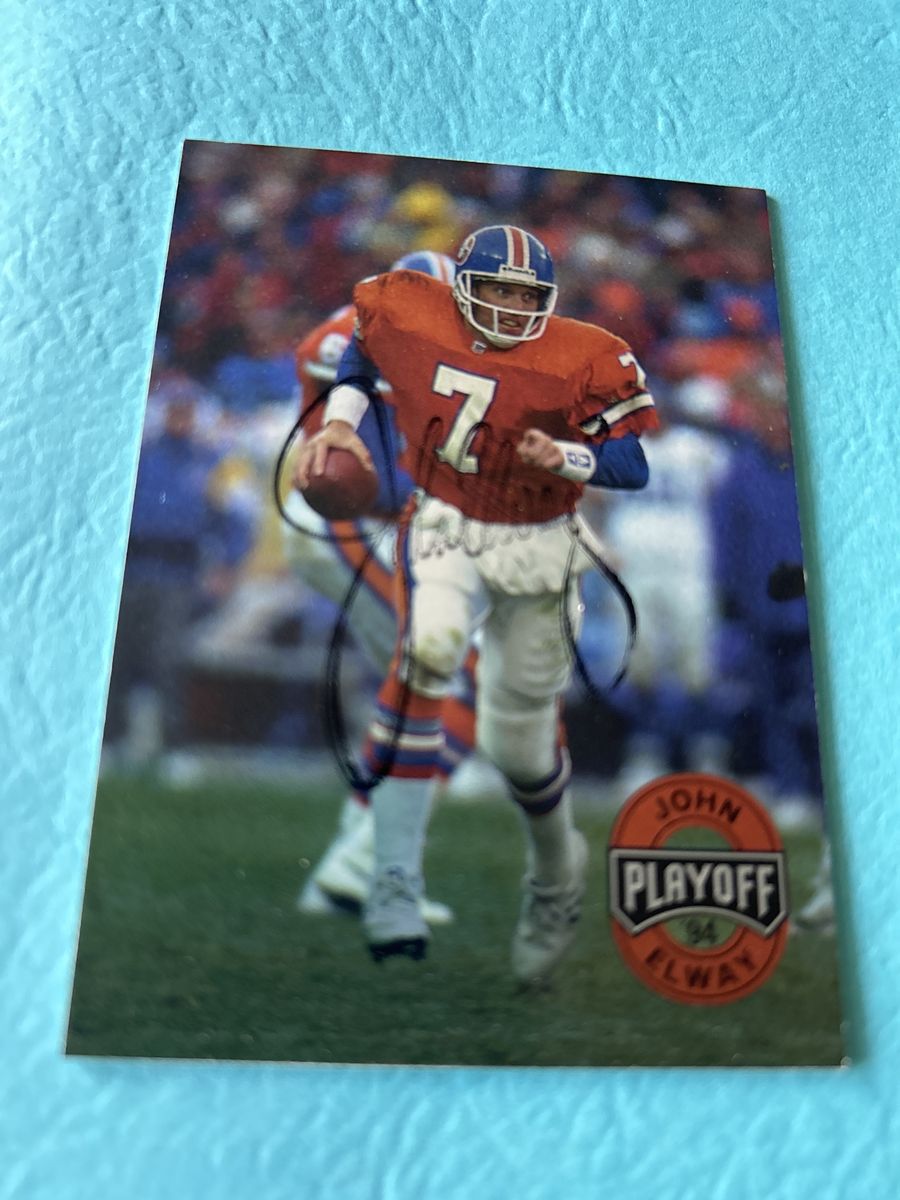 John Elway Autograph Denver Broncos Hand Signed NFL Football Card Auto Super Bowl Champions