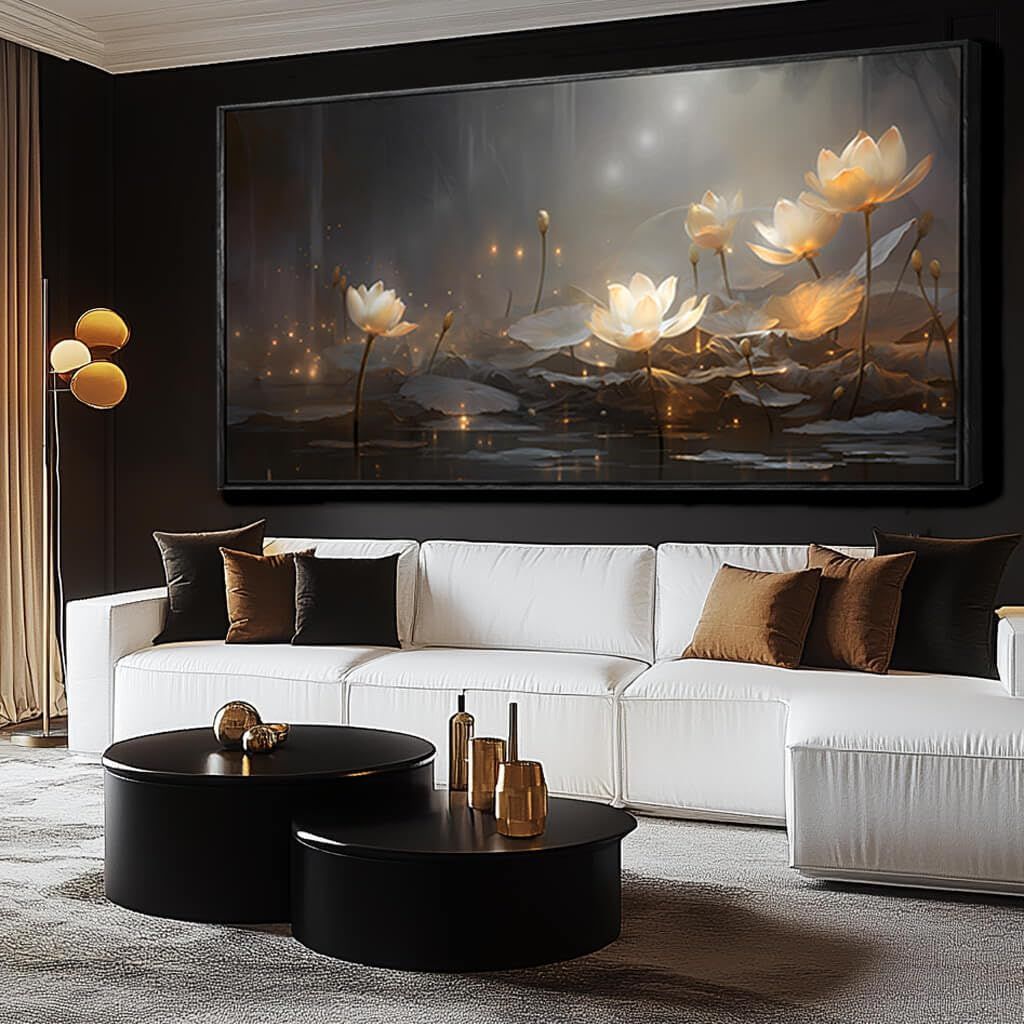 New  White Floral Wall Decor Gold Botanical Canvas Paintings Modern Artwork