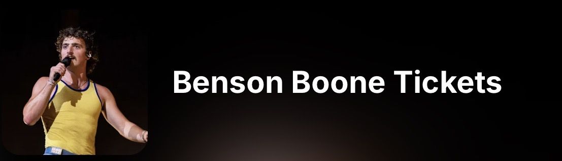 5 Benson Boone Tickets Las Vegas Show Friday August 14th