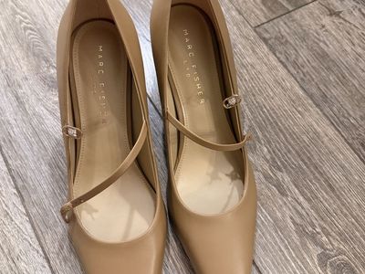 Marc Fisher LTD Zala Block Heel Mary Jane Pumps Nude Size 9 Nordstrom Rack
