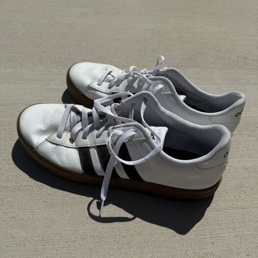 Adidas White Leather Low-Top – Size 11.5 – $15 (Mapleton)