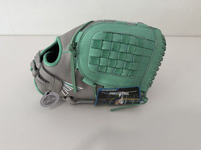 Brand New Easton Fastpitch Softball Glove | Right Hand Throw | 12.5" | Utility | Grey/Mint | Basket Web