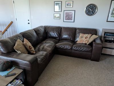real leather sectional couch