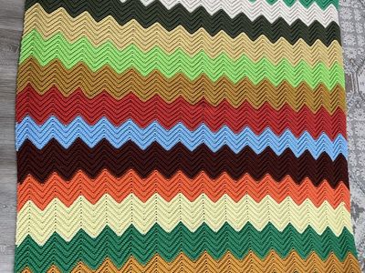 Knit Handmade Crochet Afghan Blanket Vintage Throw