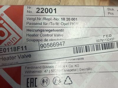 Bilstein E0118F11 Heater Control Valve Saab 1999-2009 various models