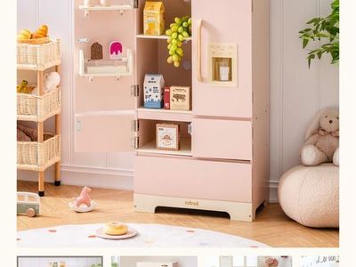 Robud Kids Wooden Pink Refrigerator